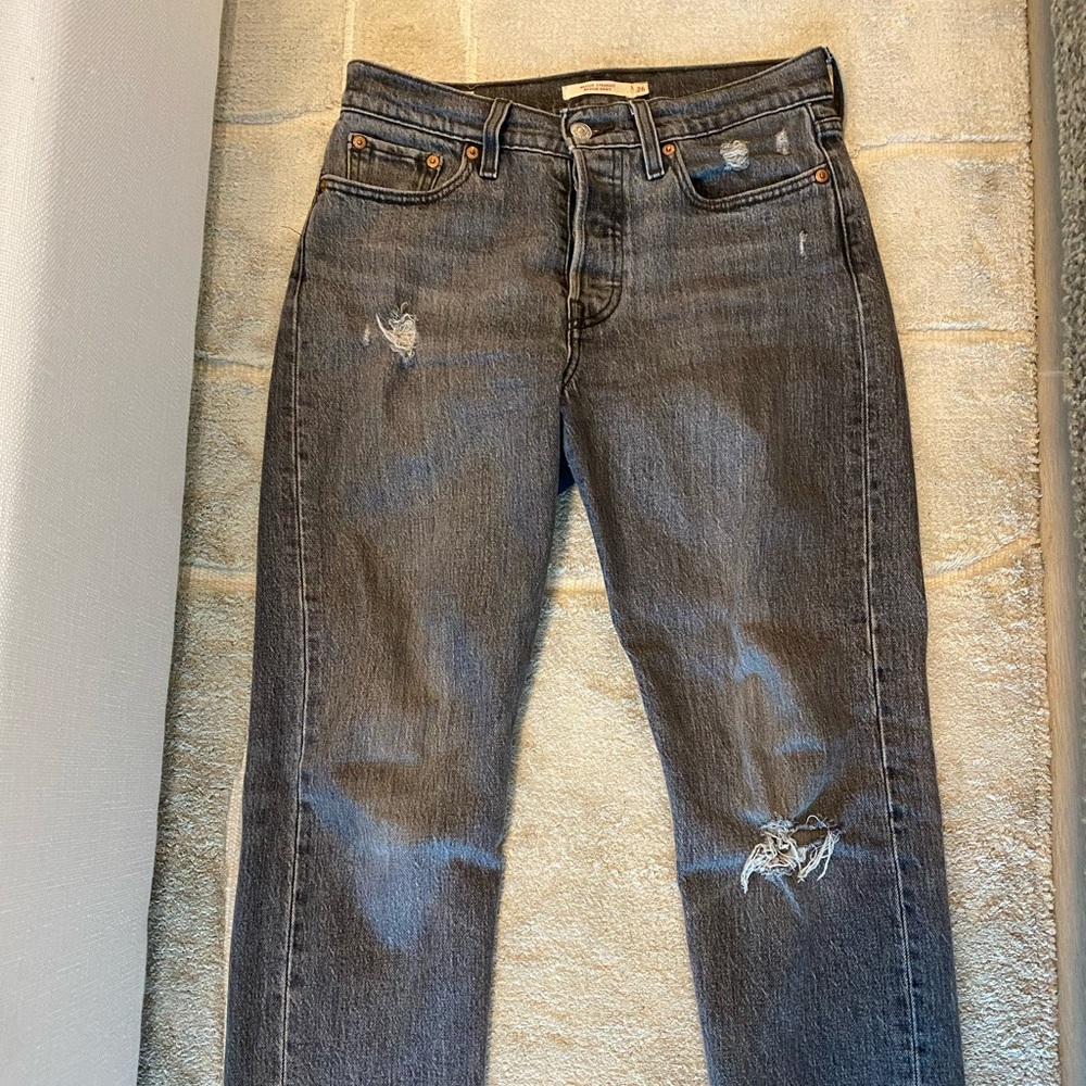 Levi’s Wedgie Droit Straight Grey Jeans